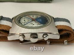 Vintage 1970's Valjoux 7736 LEGANT Chronograph TRIPLE Registers Men's Watch NOS