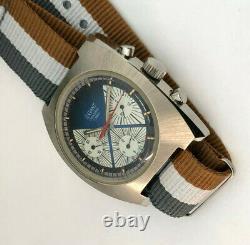 Vintage 1970's Valjoux 7736 LEGANT Chronograph TRIPLE Registers Men's Watch NOS
