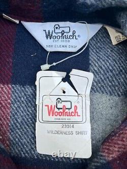 Vintage 1970s Woolrich Plaid Wool Wilderness Flannel Shirt Men M NEW OLD STOCK