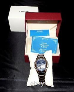 Vintage 1980's Citizen Men's Ani-Digi Temp Wristwatch New Old Stock withBox Papers