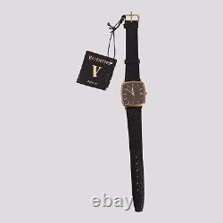 Vintage 1980s VALENTINO Roberto New Old Stock Tank Gold Plated Quartz 25mm Watch