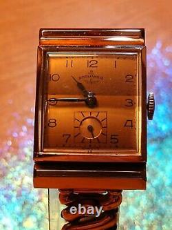 Vintage 3X NOS 1940's-50's 14K SOLID Red GOLD Hooded Lug Normandie Watch