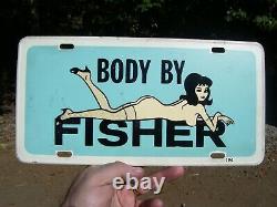 Vintage 60s original Chevy GM Body by Fisher license plate accessory Nova ss nos