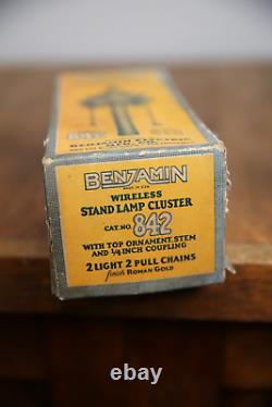 Vintage Benjamin Original Two Bulb Lamp Light Socket Cluster w Box NEW OLD STOCK