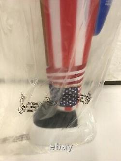 Vintage Blow Mold Uncle Sam Patriotic July 4 Th Flag LIGHTED Union New Old Stock