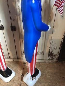 Vintage Blow Mold Uncle Sam Patriotic Union New Old Stock Lot Of 2 NO LIGHTS