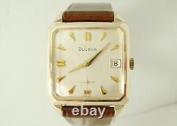 Vintage Bulova'Date King' Men's Watch c1964, Serviced, Display Box, NOS Strap
