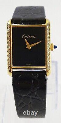 Vintage Catena Tank Swiss Mechanical Ladies Dress Watch NOS 1970s New Old Stock