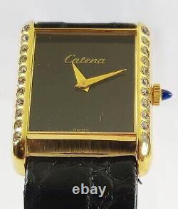 Vintage Catena Tank Swiss Mechanical Ladies Dress Watch NOS 1970s New Old Stock