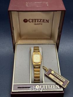 Vintage Citizen 3220-SXX228 Lady Gold Tone Analog Quartz Watch New Old Stock