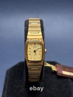 Vintage Citizen 3220-SXX228 Lady Gold Tone Analog Quartz Watch New Old Stock