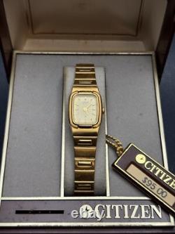 Vintage Citizen 3220-SXX228 Lady Gold Tone Analog Quartz Watch New Old Stock