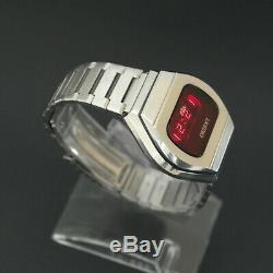Vintage-Digital-Red-LED-Men's-Watch-ORIENT 1976 Touchtron + NOS Glass Utra Rare