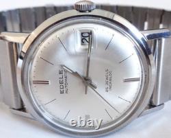 Vintage Edele 25 Jewels Automatic Swiss Made Stainless Steel Mens Watch (NOS)