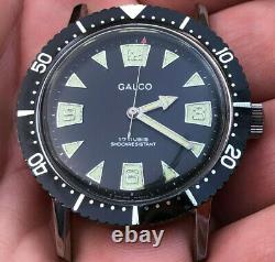 Vintage Galco diver wristwatch by gallet, new old stock works bezel meter