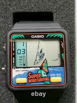 Vintage Game Watch Casio GS-20 SUPER WINDSURFING QW919 NOS YEAR 1990