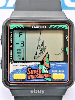 Vintage Game Watch Casio GS-20 SUPER WINDSURFING QW919 NOS YEAR 1990