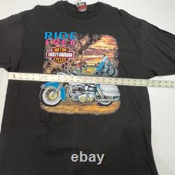 Vintage HARLEY DAVIDSON Shirt XL 90s Ride Free RK Stratman Single Stitch NOS