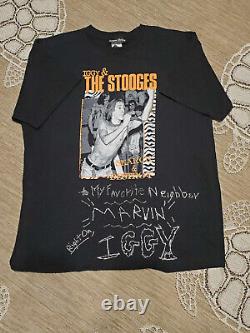 Vintage Iggy Pop Search and Destroy Unworn T-Shirt XL Hand Inscribed NOS NWOT