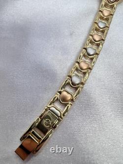 Vintage In/Box New Old Stock Elgin Gold Tone Watch Heart Band Elegant Dainty