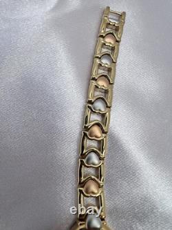 Vintage In/Box New Old Stock Elgin Gold Tone Watch Heart Band Elegant Dainty
