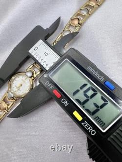 Vintage In/Box New Old Stock Elgin Gold Tone Watch Heart Band Elegant Dainty