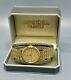 Vintage Mens Spidel Gold Tone NOS Wrist Watch & Box