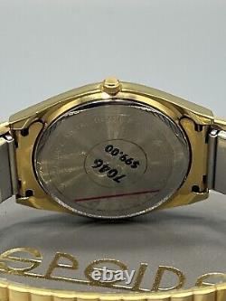 Vintage Mens Spidel Gold Tone NOS Wrist Watch & Box