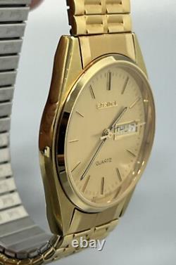 Vintage Mens Spidel Gold Tone NOS Wrist Watch & Box