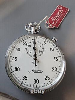 Vintage Minerva Stopwatch Timer NOS! With tag in box 106R Swiss Made High Qualit