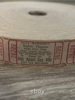Vintage Movie Theater Tickets Rialto Theatre New Old Stock Rare