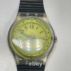 Vintage NOS 1989 Swatch Watch Lemon Iceberg GK 116 New Old Stock with Case Works