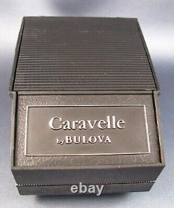 Vintage NOS Caravelle by Bulova Black Dial Watch & Box 17J Unworn 1971