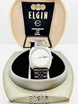 Vintage NOS Elgin Automatic Mens Day Date Watch with Box