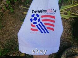 Vintage NOS Mens XL White T Shirt 1994 Fifa World Cup Football USA Germany Flag