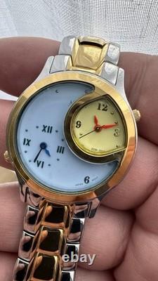 Vintage NOS Nicolet 2 Dial Watch With Box Quartz Watch