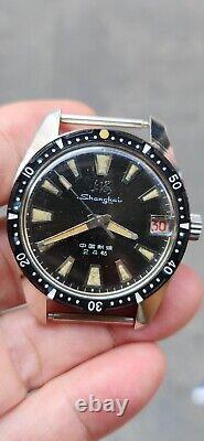 Vintage NOS Shang Hai 114 Diver SS4 Chinese Military Watch, Yes paper, run