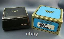 Vintage NOS Waltham Silver Tone Mens Date Watch & Box 17J Unworn 1970 Full Kit