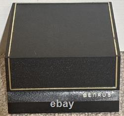 Vintage New Old Stock Benrus Gold Tone Melted Nugget Diamond Quartz New Battery