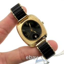 Vintage New Old Stock Bulova 36mm Automatic Gold Tone Watch on Stretchy Band
