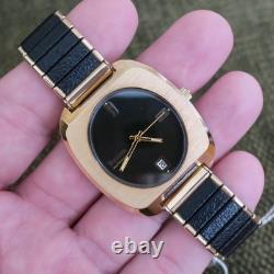 Vintage New Old Stock Bulova 36mm Automatic Gold Tone Watch on Stretchy Band