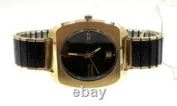 Vintage New Old Stock Bulova 36mm Automatic Gold Tone Watch on Stretchy Band