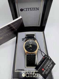 Vintage New Old Stock Citizen Men's Dress Upscale Watch Thin Box And Papers
