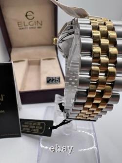 Vintage New Old Stock Elgin Sportsman Chrono style Moonphase Gold Silver Tone