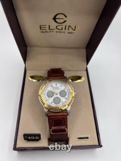 Vintage New Old Stock Elgin Tachymeter Gold Tone Sporty Classic Men's Watch Box