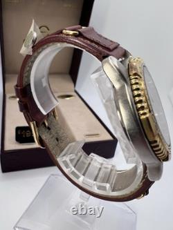 Vintage New Old Stock Elgin Tachymeter Gold Tone Sporty Classic Men's Watch Box