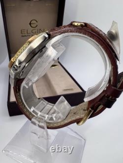Vintage New Old Stock Elgin Tachymeter Gold Tone Sporty Classic Men's Watch Box