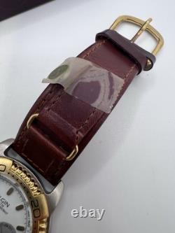 Vintage New Old Stock Elgin Tachymeter Gold Tone Sporty Classic Men's Watch Box