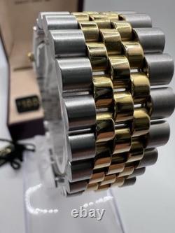 Vintage New Old Stock Elgin Tank Gold Silver Tone Blue Face Men's Watch Classy