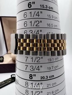 Vintage New Old Stock Elgin Tank Gold Silver Tone Blue Face Men's Watch Classy